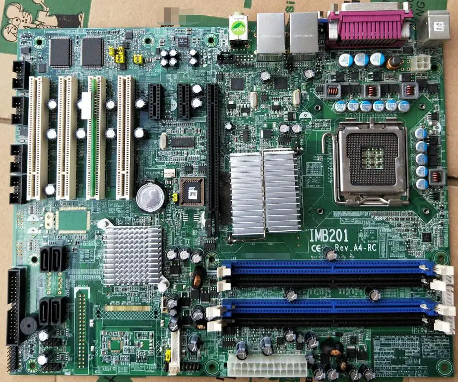 IMB201 Rev.A3-RC 100% OK Original IPC Mainboard  ATX Industrial Motherboard 4*PCI 2*LAN 5*COM LGA775 CPU with CPU