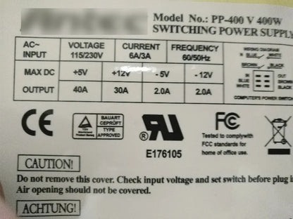 AT-400 Power supply  Power supply ( Input 115-220V AC ) Size 150x410x85mm \ cable 410mm with sata ide flopply Output Interface