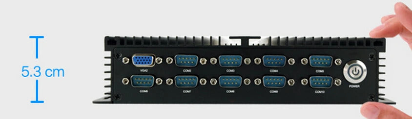 GS-S2220-10COM Computer  Fanless Mini Industrial BOX PC For Intel 1037U CPU 10 COM \ 1LPT \ 2 Giga Ethernet \ 2 VGA Barebone 12V