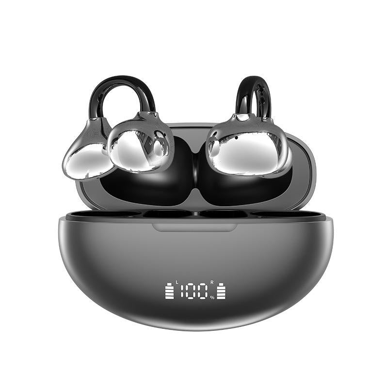 AI Smart Translation Bluetooth Earphones Bilateral Stereo Open Design Heavy Bass Earring Style Music Earbuds