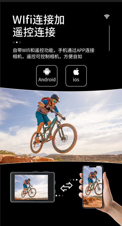 Cross-Border4k Action Camera HD Dual Screen wifi Outdoor sports wireless shooting head-mounted cycling camera factory