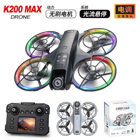 Cross-Border K200 Drone Brushless with Screen Aerial Photography Aircraft Optical Flow Positioning Color Light Full Protection Remote Control Plane