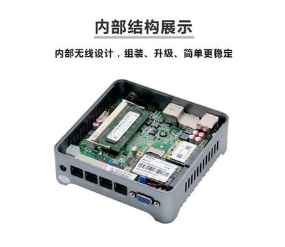 Industrial Control Four-Network Port J412 5,000 M Soft Industrial Control Machine Aikuai Mini Computer Small Host J1900