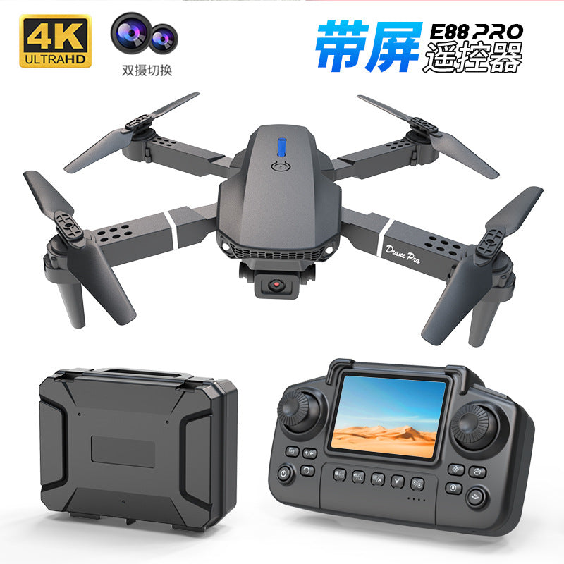 Cross-Border E88/E99D Screen-Controlled Drone with Lights, Foldable Dual Camera, Optical Flow Aerial Photography, Remote-Controlled Aircraft, Quadcopter