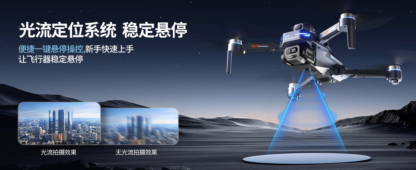 Cross-border Drone GT8Three-Camera Aerial Photography Four-Axis Flight Power Display Over-Distance Reminder Remote Control Toy Airplane