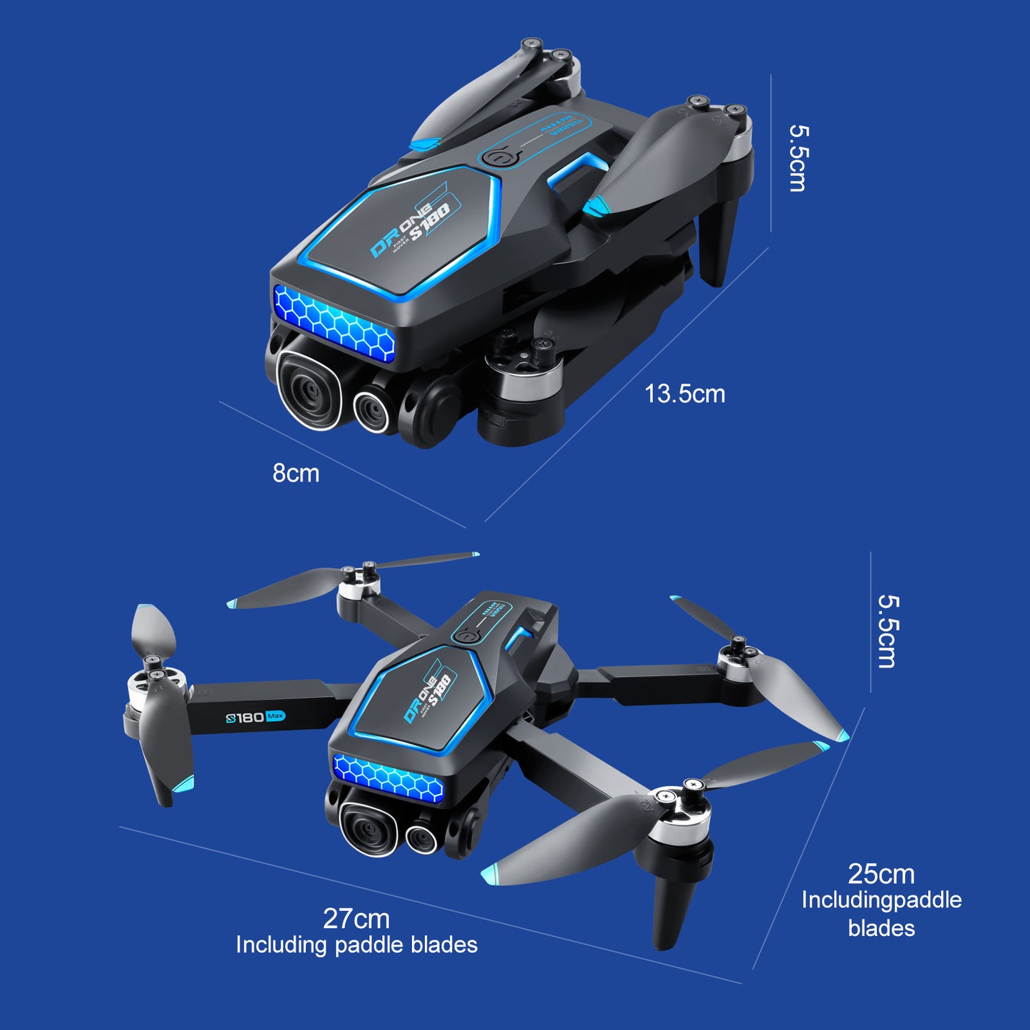 Cross-Border S180Drone Aerial Photography Electric Lens Obstacle Avoidance Brushless Motor Optical Flow Remote Control Aircraft Toy drone