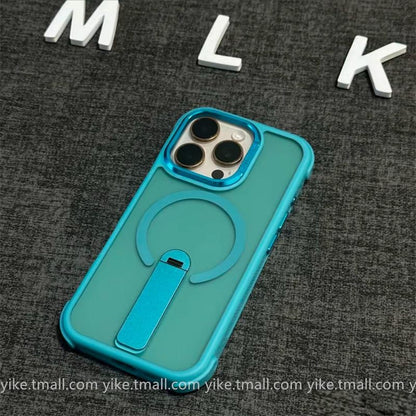 Suitable for iPhone 17 16 15 14 13 12 Pro Max Air Plus SE Phone Case Matte Magnetic Case Apple 15 Stand One-word Bracket Phone Protective Cover