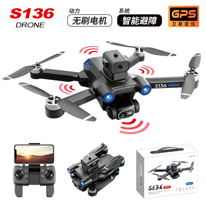 Cross-Border S136Uav GPS Positioning Brushless Motor HD Dual Camera Aerial Photography Obstacle Avoidance Remote Control Aircraft Drone