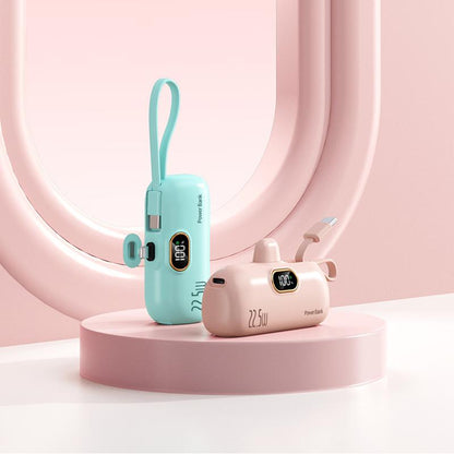 22.5W Portable Fast Charger Power Bank, 5000mAh 3-in-1 PD Fast Charging Battery Pack with LED Display