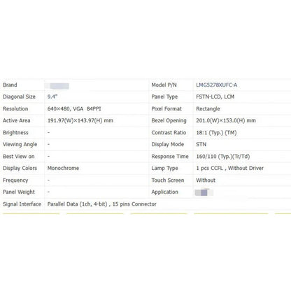LMG5278XUFC-A Brand New Original 9.4 Inch LCD Screen
