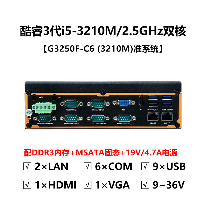 Industrial Control G3250S-C6 Mini Industrial Computer Dual Network 6 Serial Ports XP Embedded Micro Industrial PC Host