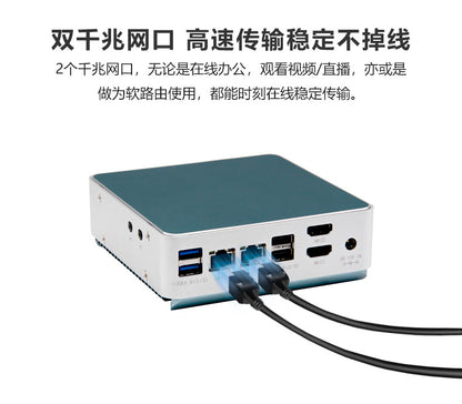 12th Gen N100 Mini Host Low Power Consumption Micro Dual Network Industrial Control Computer J6426 Industrial Small Host