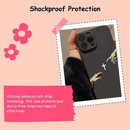 Creative Cross Pattern Phone Case, Anti-drop Shockproof Phone Protective Cover, Phone Accessories Compatible with iPhone 11 12 13 14 15 16 Pro Max