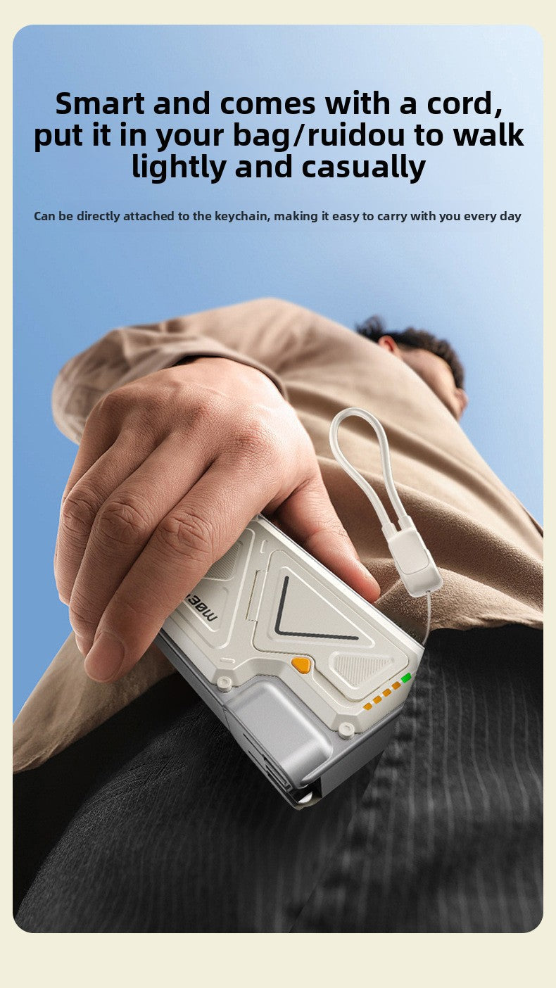 Power Bank AC Power Bank 35W Fast Charging with Built-in Cable Portable Power Supply Magnetic Wireless Charging Stand Multi-Function