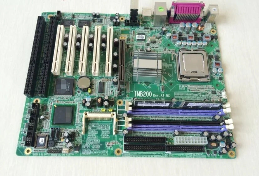IMB200 REV:A2-RC 100%OK Original Embedded IPC Mainboard ATX Industrial Motherboard 5*PCI 4*COM 2*ISA with RAM LGA775 CPU