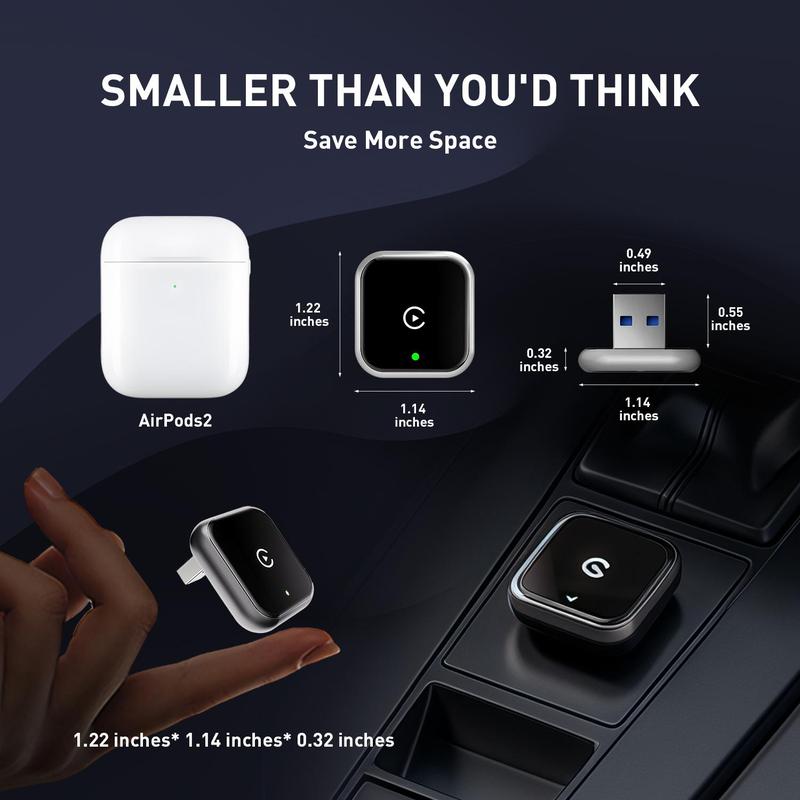 2026 latest model 2 in 1 Wireless  CarPlay Adapter, for Both Apple and Android, Converts Wired to Wireless,Fast Connection, No Latency