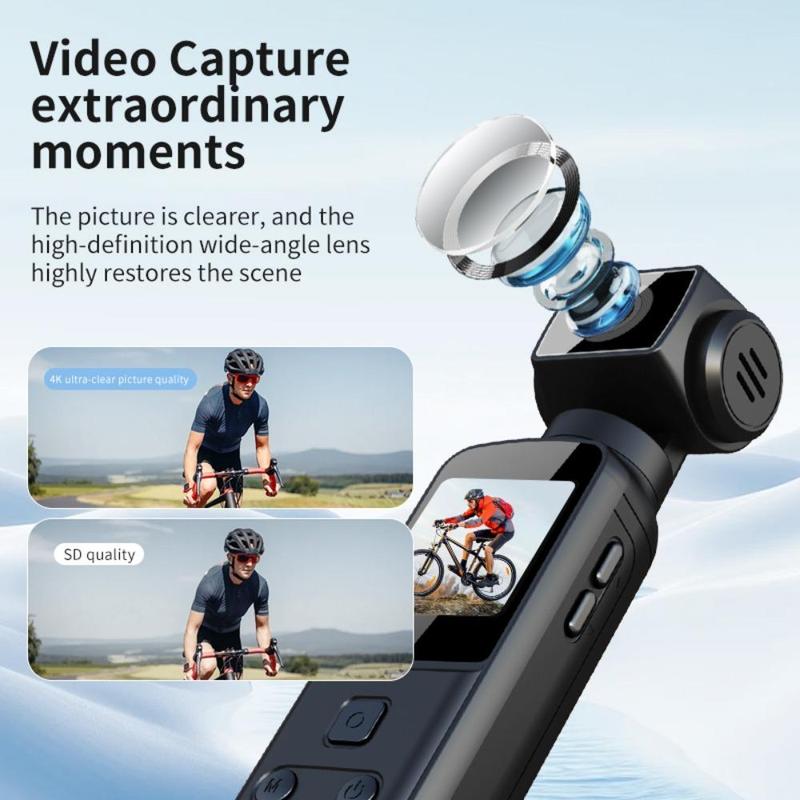 Video Blog Camera, Portable Camera, Vlogging Camera, 4K USB Rechargeable 270 Degree Rotatable Video Camera with 1.33 Inch CMOS, Anti-shake Action Camera for Video & Video Blog