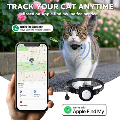 iOS Dedicated Pet Locator Collar Global Tracker Compatible with Apple Find My Locator Cat Collar