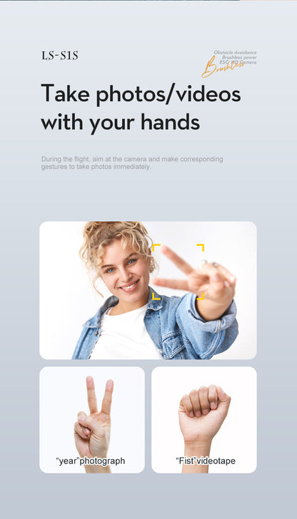 S1S Pushe Foldable Drone Obstacle Avoidance Aerial Photography Quadcopter Brushless Motor Electronic Fence Remote Control Aircraft