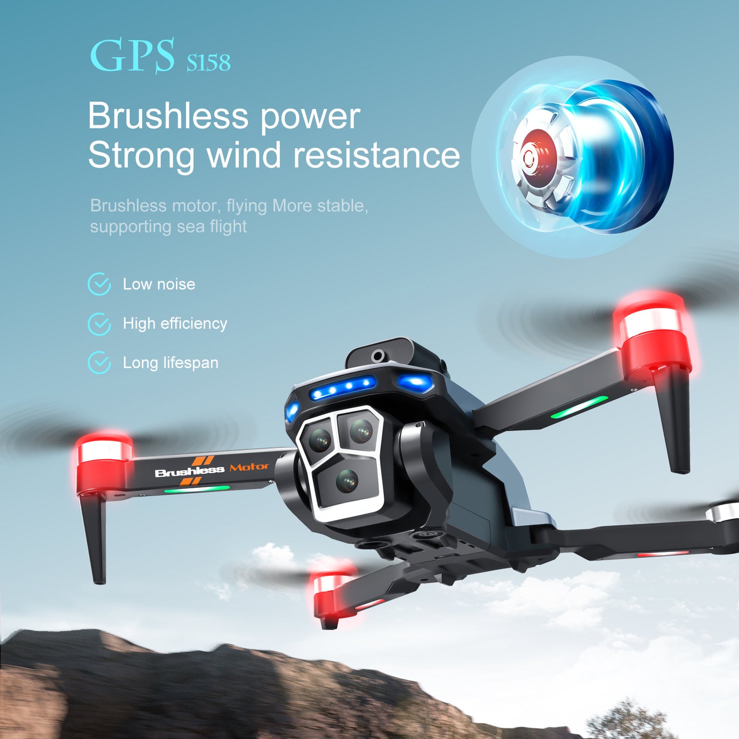 Cross-Border S158Drone remote control with screen brushless motor HD aerial photography GPS Intelligent Positioning Remote Control Drone