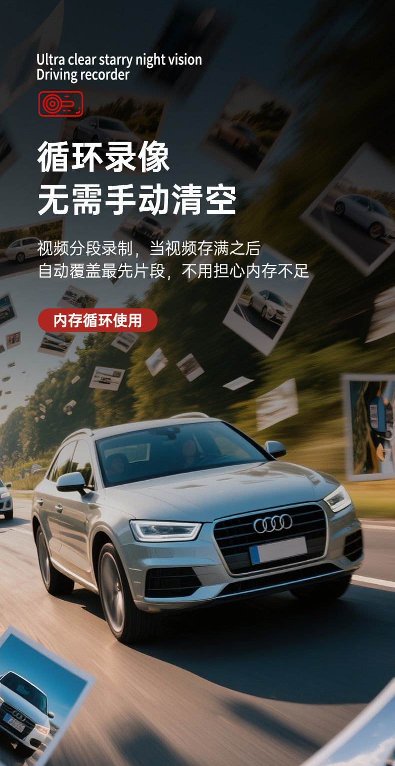 Private Model4K Ultra HD Recorder No-installation Night Vision Parking Monitoring GPS Dual Lens Dash Cam