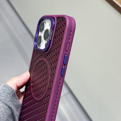 Grid Flip Stand Phone Case Compatible with iPhone 17 16 15 14 13 12 Pro Max Pro Plus Air Magnetic Breathable Heat Dissipation Apple 16 Pro Max Protective Cover