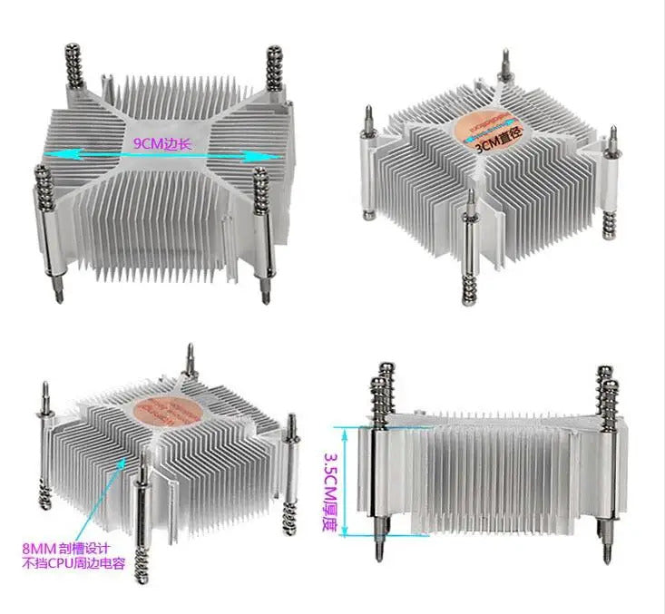 New Original 3Pin Silent + Copper core 90mm HEATSINK Cooler For Intel Core 1155 1150 CPU Radiator Cooling CPU FAN with Silicone