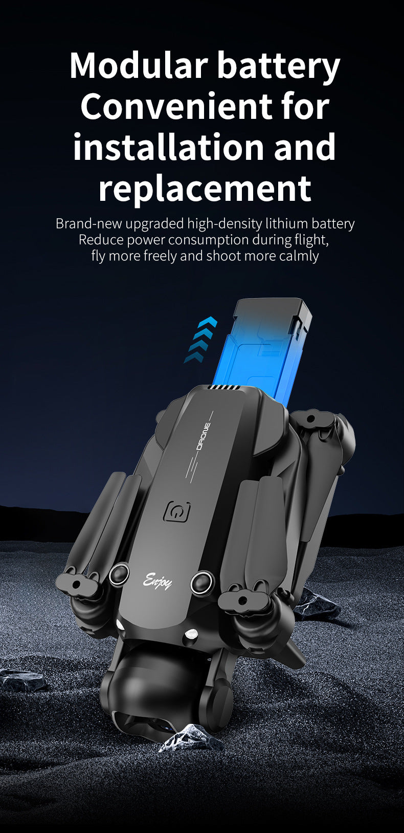 Cross-border Drone E4Foldable HD Aerial Photography Quadcopter VR Glasses Image Transmission Remote Control Airplane drone