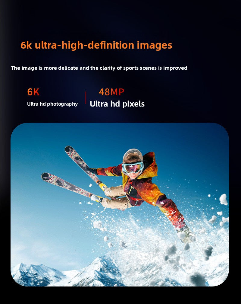 6K Sports Camera Anti-Shake Bare Camera Waterproof Outdoor Cycling Shooting Diving Fishing Sports Camera Cross-Border New Model