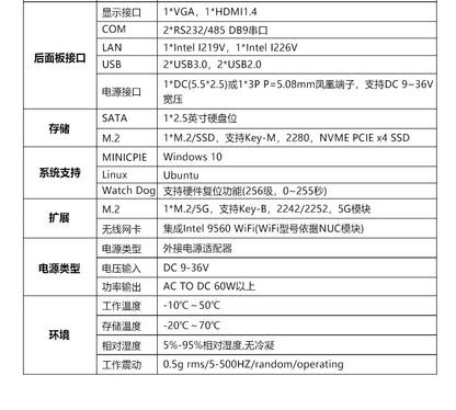 Industrial Control P3250E-V Dual Network Dual Serial Mini Industrial Computer 8/11th Gen i5 Embedded Industrial PC Host