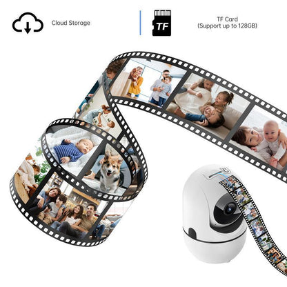 2MP Smart WiFi Pan-Tilt Security Camera with Human Detection, 2-Way Audio, IR Night Vision, IP64, Cloud/TF Storage, White