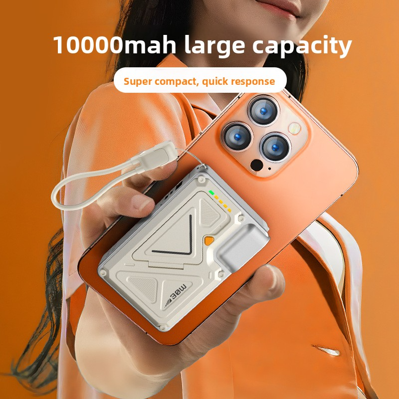 Power Bank AC Power Bank 35W Fast Charging with Built-in Cable Portable Power Supply Magnetic Wireless Charging Stand Multi-Function