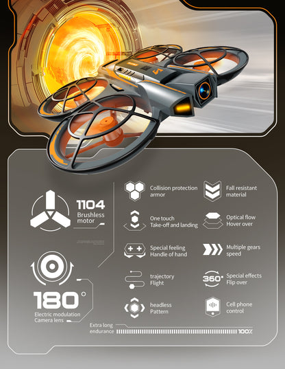 Cross-Border A21Drone Brushless Motor Mecha Style Aircraft Optical Flow Positioning Aerial Photography Full Protection Remote Control Airplane