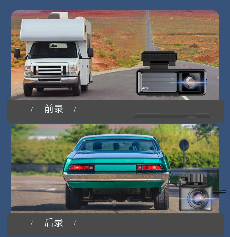 Super Clear4K Starlight Night Vision Front and Rear Dual Recording WIFI Mobile Phone Interconnection Dual-Lens Car Mount DVR Driving Recorder