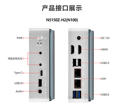 12th Gen N100 Mini Host Low Power Consumption Micro Dual Network Industrial Control Computer J6426 Industrial Small Host