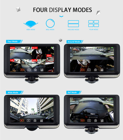 Cross-Border5Inch 360360-degree Dash Cam Front and Rear HD Dual Lens Parking24Hourly Reverse Image