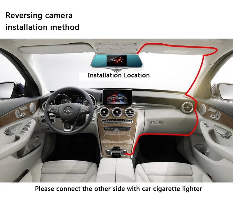 Cross-Border5Inch 360360-degree Dash Cam Front and Rear HD Dual Lens Parking24Hourly Reverse Image