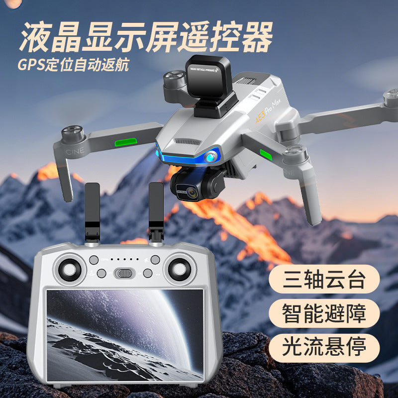 Cross-Border AE3Drone remote control with screen brushless GPS Three-axis gimbal Obstacle Avoidance Drone Remote Control Aircraft