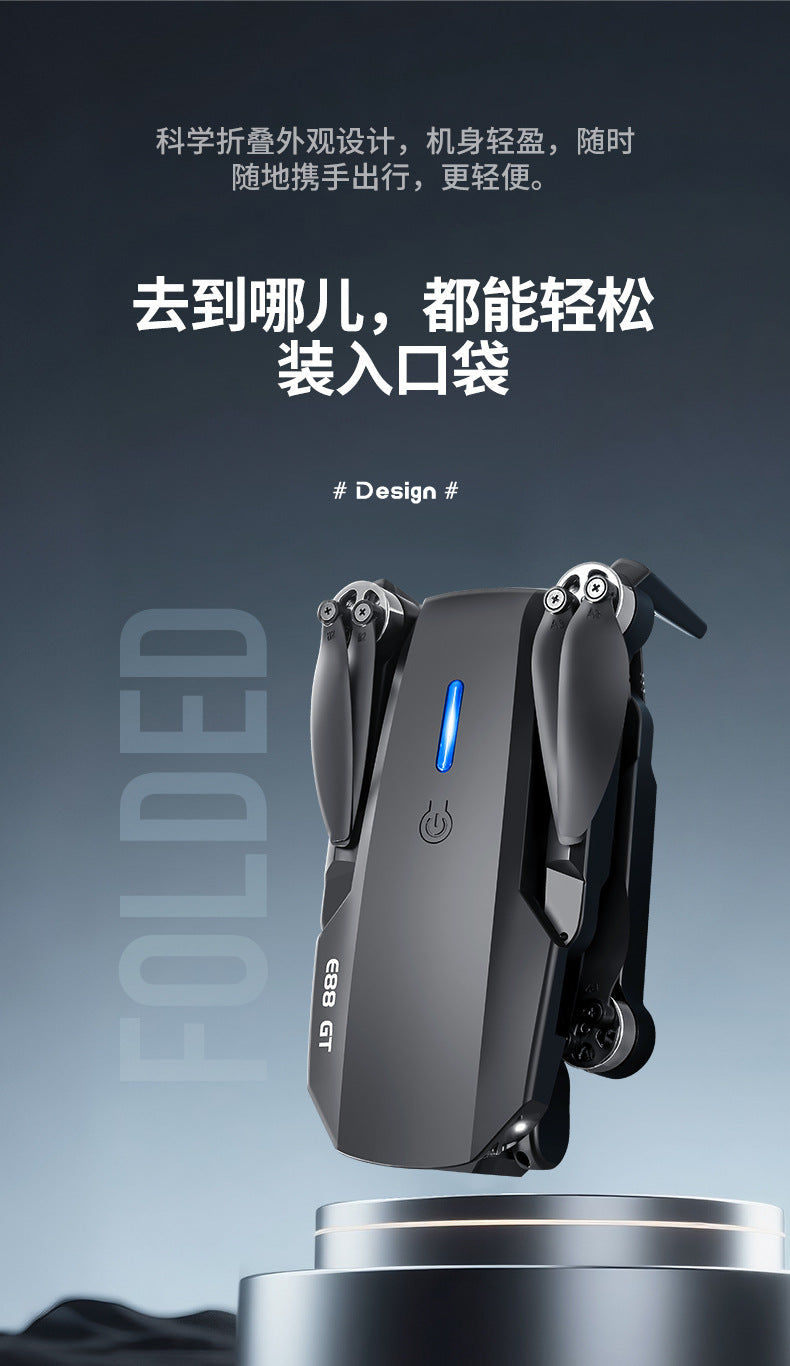 Cross-Border E88 GT Drone with Large Screen ESC Dual Camera HD Aerial Photography Optical Flow Long Battery Life Remote Control Aircraft Toy