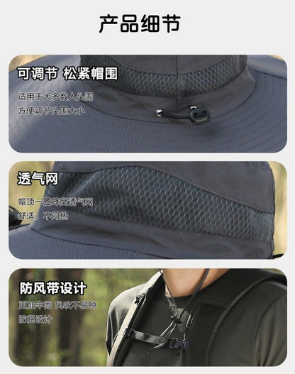 Foreign Trade Hot Item Solar Hat Rechargeable Dual Fan Men's Fishing Fisherman Hat Outdoor Sun Hat Sun Protection Hat