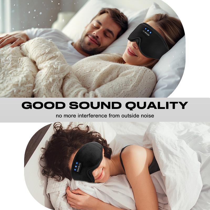 3D Bluetooth Sleep Mask with Headphones, Wireless Music Sleep Headband Eye Mask for Side Sleepers,Sleeping Comfortable Black-3D