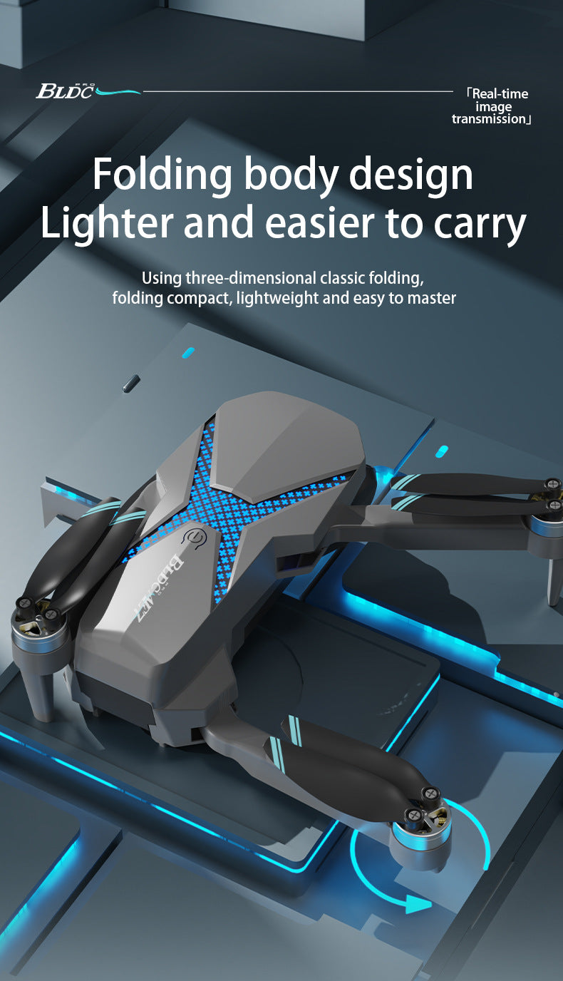 Cross-Border New Products AE7Foldable Brushless Motor Drone Aerial Photography Cool Lighting Remote Control Aircraft Quadcopter