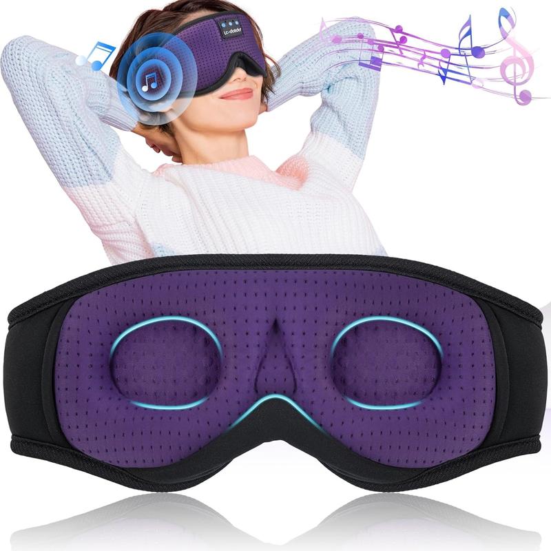 3D Bluetooth Sleep Mask with Headphones, Wireless Music Sleep Headband Eye Mask for Side Sleepers,Sleeping Comfortable Black-3D