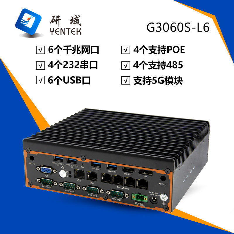 Industrial Control G3060S-L6 Fanless Mini Industrial Computer 11/12 Gen i5 i7 Vision Industrial PC Host