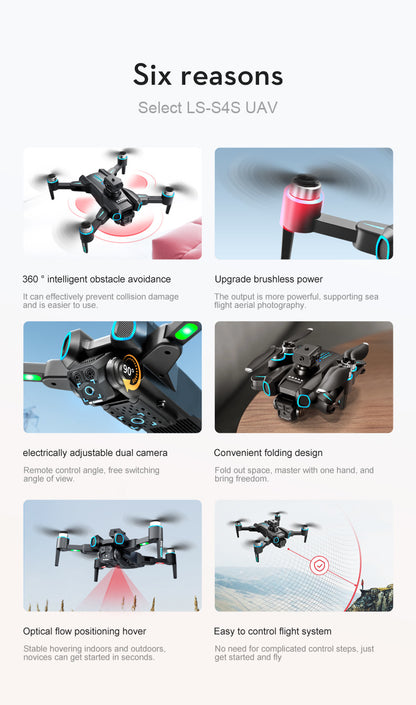 Cross-border Drone Brushless Motor ESC HD Lens Optical Flow Positioning Remote Control Aircraft Obstacle Avoidance Quadcopter