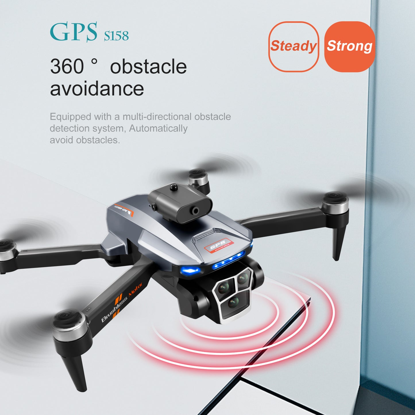 Cross-Border S158Uav GPS Positioning Brushless Motor HD Dual Camera Aerial Photography Obstacle Avoidance Remote Control Aircraft Drone