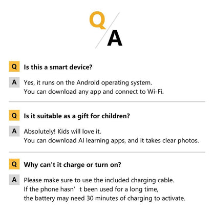 Soyes 3.0" Mini Smartphone with HD Touchscreen Dual Cameras 3MP+5MP GPS Android Lightweight Portable Kids Learning Tool Toy Cellphone Gift - Casing (notes to use 5V/1A adapters only)