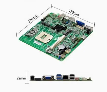 HM86 Mini-ITX Motherboard 4th PGA946 CPU IPC SBC Embedded Ultra-thin Mainboard with COM LAN DC19V DDR3L 8USB VGA LVDS