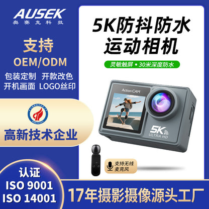 Cross-Border5k Sports Camera Waterproof and anti-shake with wireless microphone support Outdoor shooting recorder factory customization