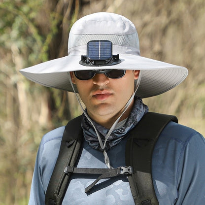 Foreign Trade Hot Item Solar Hat Rechargeable Dual Fan Men's Fishing Fisherman Hat Outdoor Sun Hat Sun Protection Hat